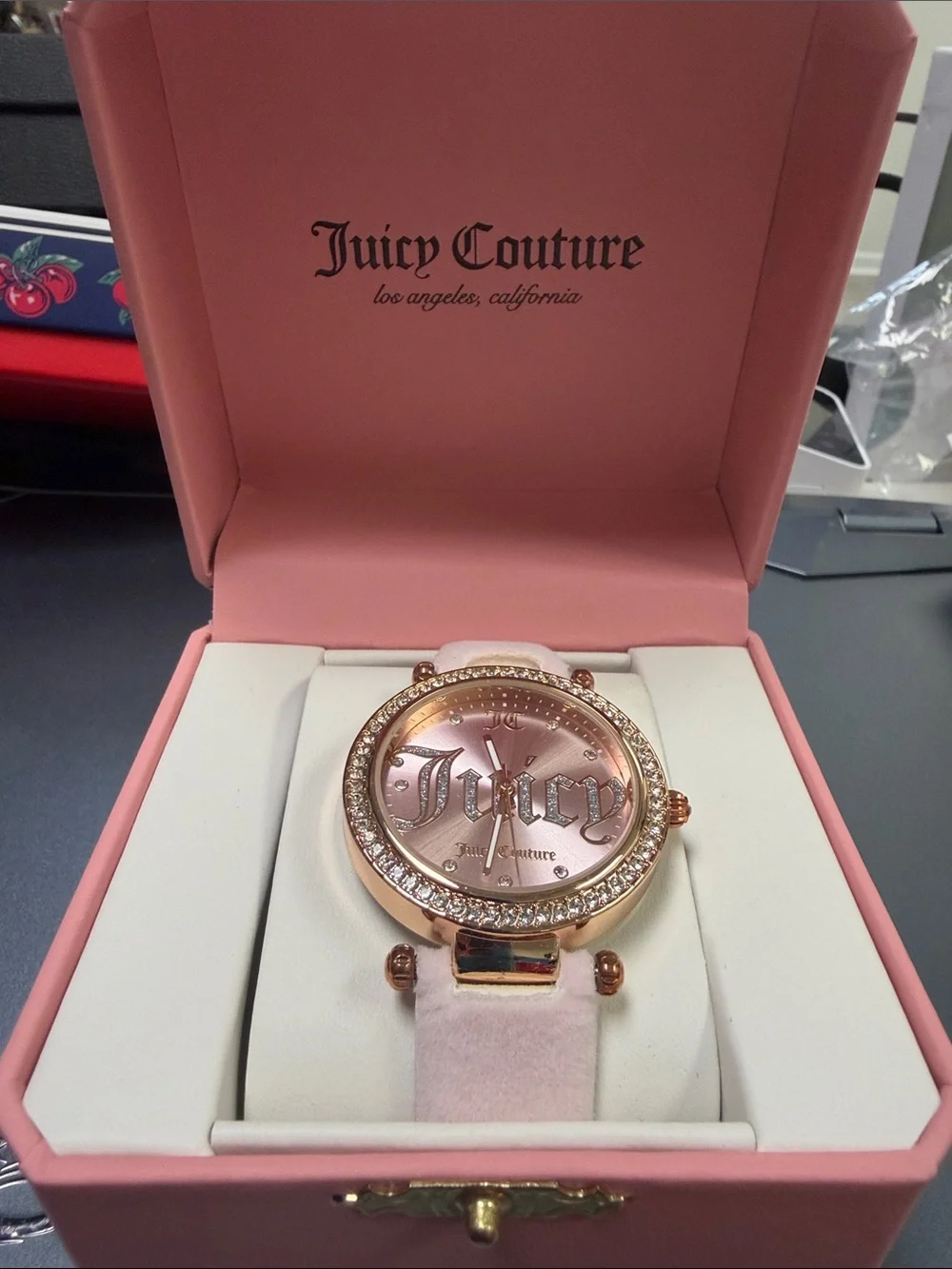 Juicy Couture Rose Gold and Pink Crystal-Trim Watch